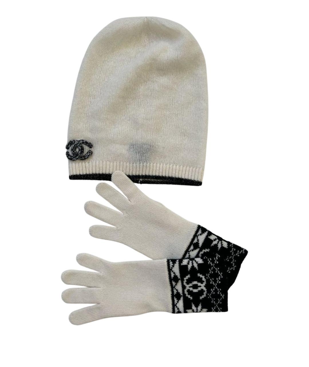 CHANEL Белая кашемировая шапка, фото 1