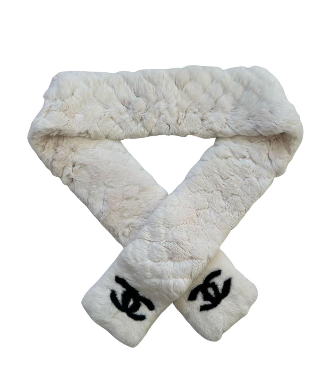CHANEL Белый шарф, фото 1