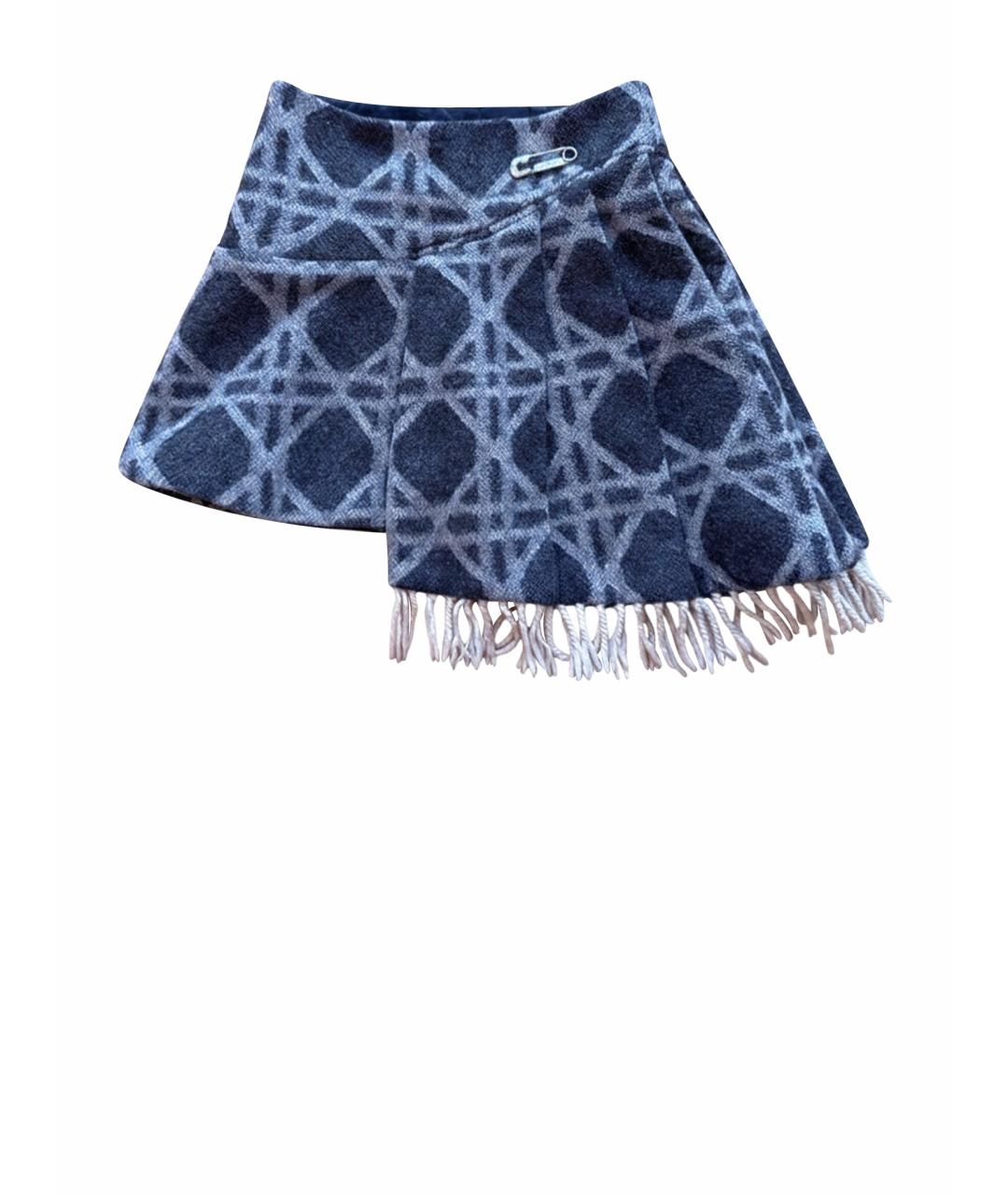 CHRISTIAN DIOR Серая шерстяная юбка, фото 1