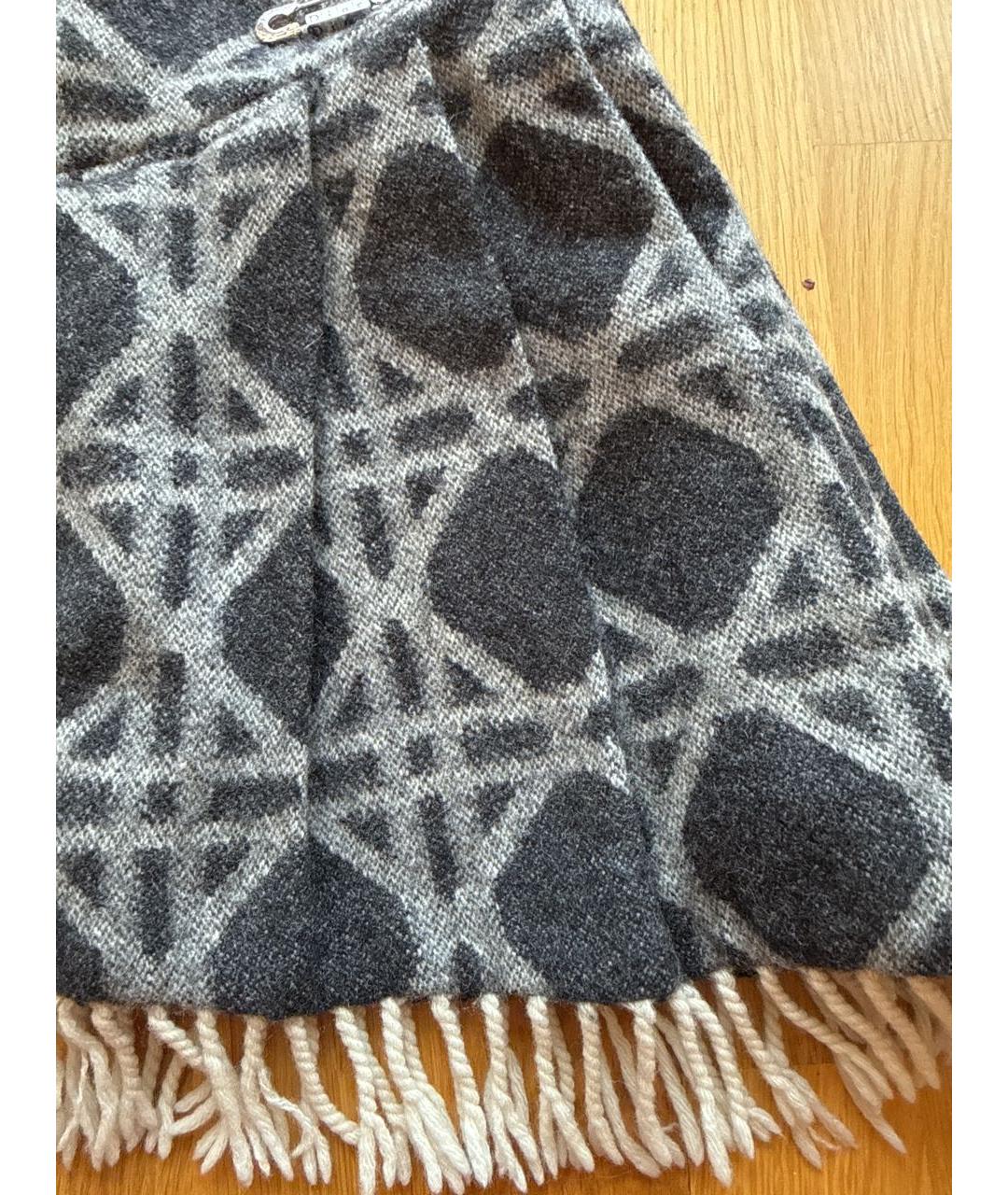 CHRISTIAN DIOR Серая шерстяная юбка, фото 6