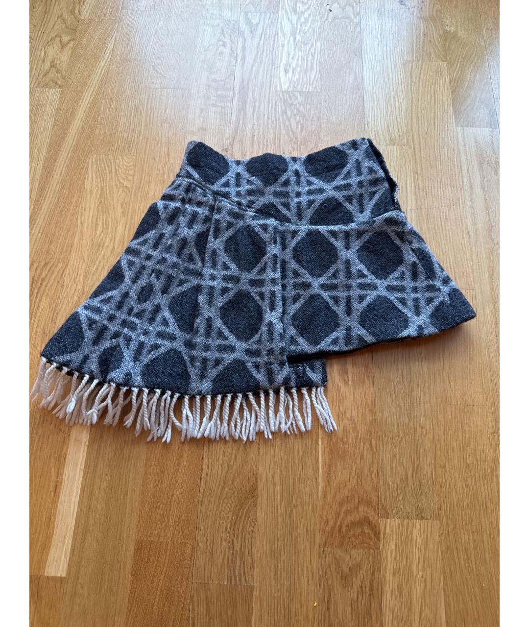 CHRISTIAN DIOR Серая шерстяная юбка, фото 2