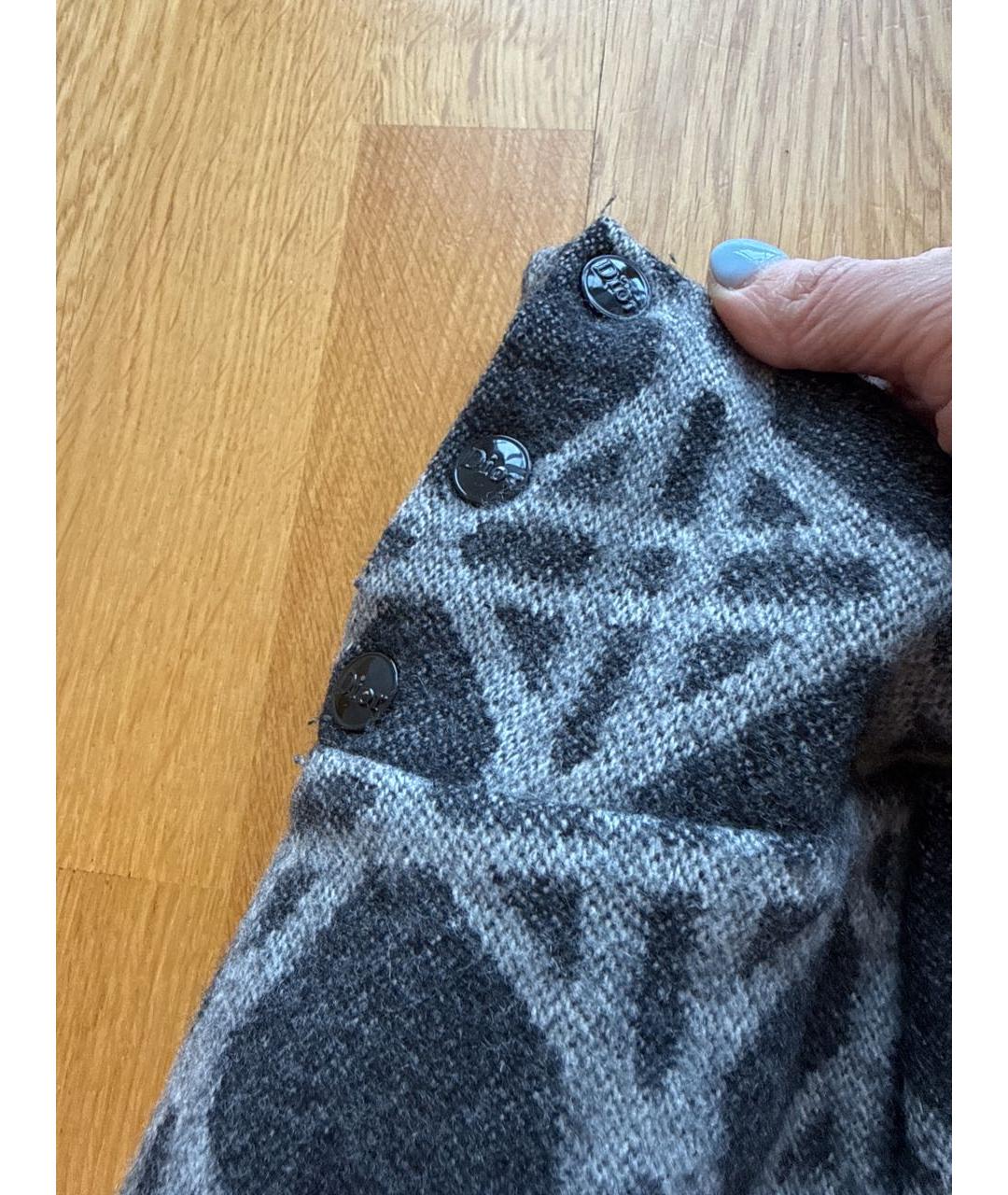 CHRISTIAN DIOR Серая шерстяная юбка, фото 4