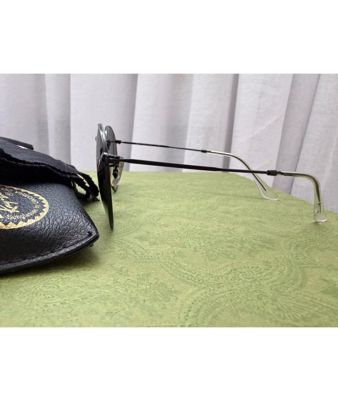 RAY BAN Черные металлические солнцезащитные очки, фото 5