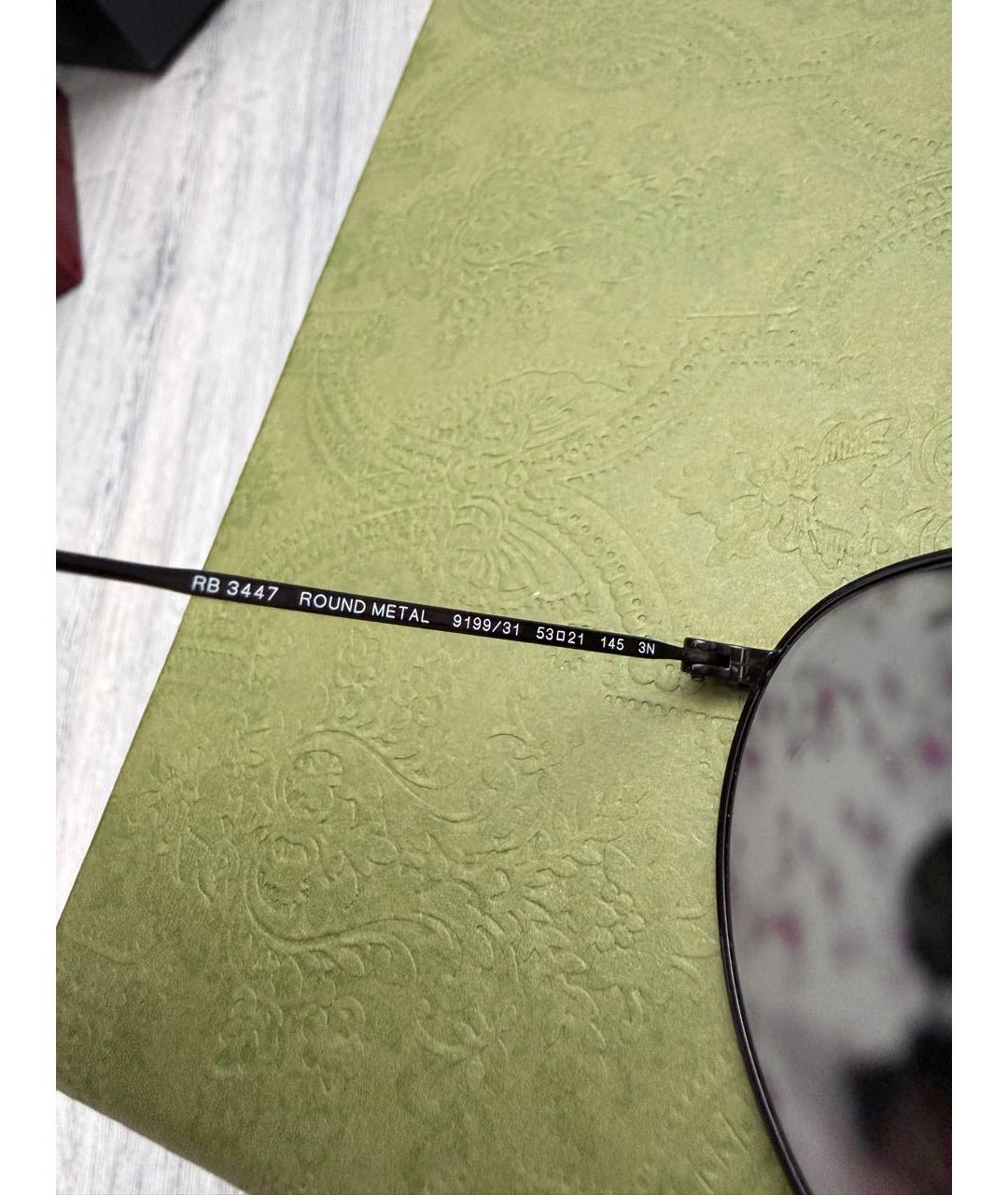 RAY BAN Черные металлические солнцезащитные очки, фото 6