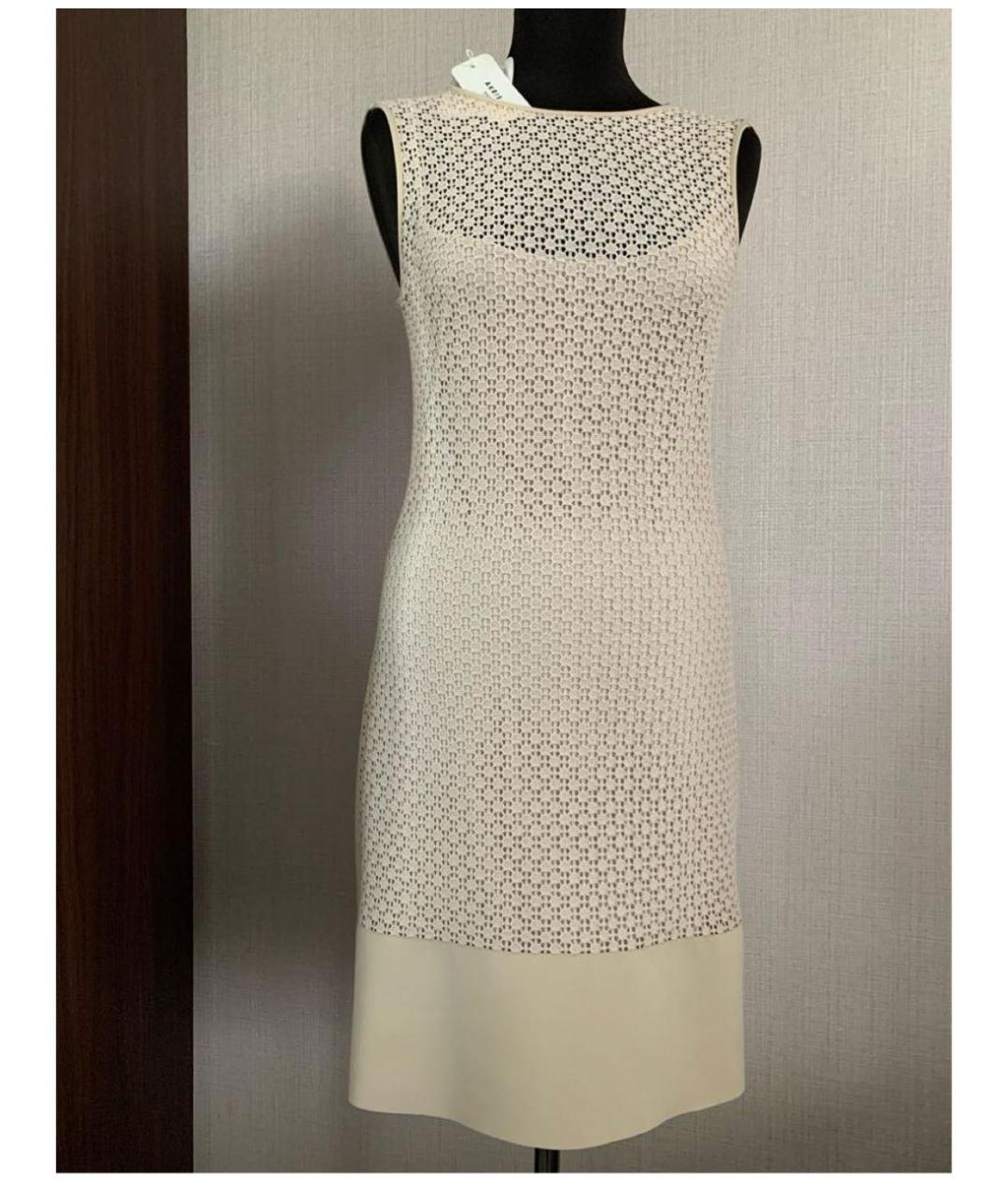 AKRIS Бежевое коктейльное платье, фото 5