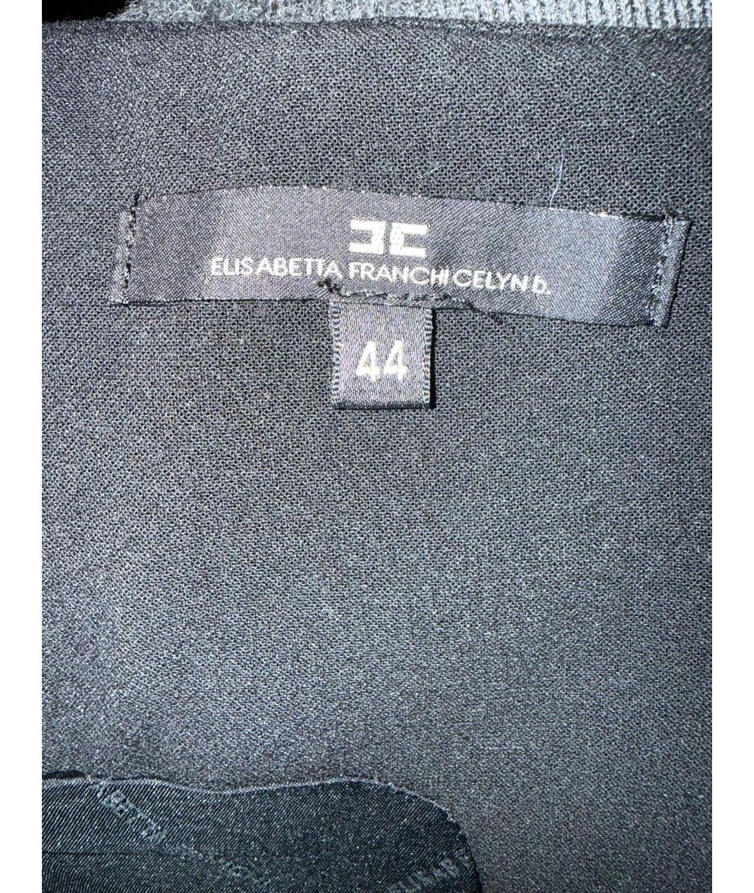 ELISABETTA FRANCHI Черное шелковое повседневное платье, фото 6