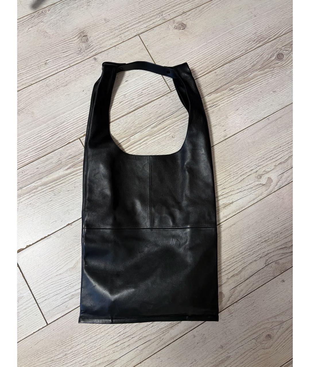 COS Черная кожаная сумка тоут, фото 6