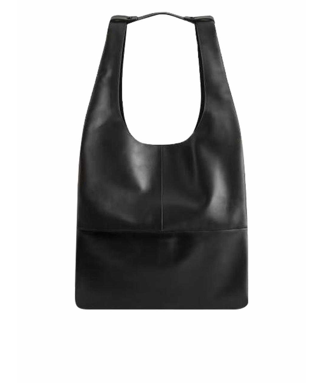 COS Черная кожаная сумка тоут, фото 1