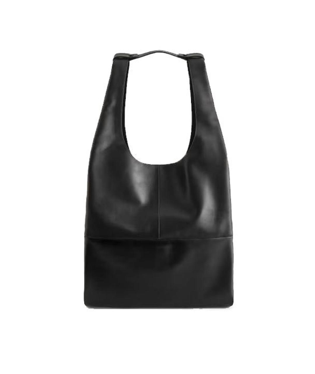 COS Черная кожаная сумка тоут, фото 9