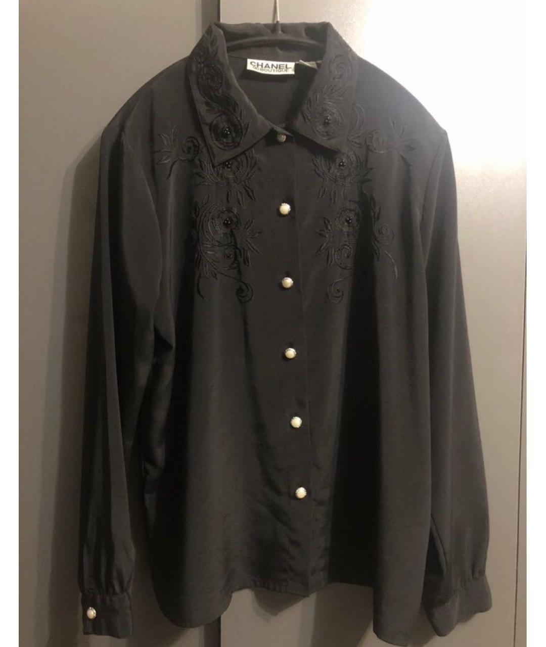 CHANEL Черная полиэстеровая блузы, фото 6