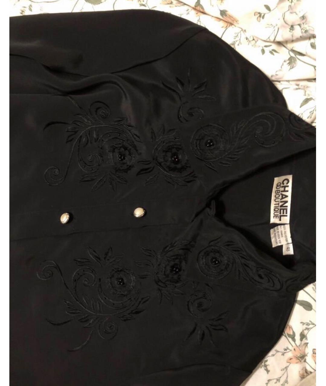 CHANEL Черная полиэстеровая блузы, фото 2