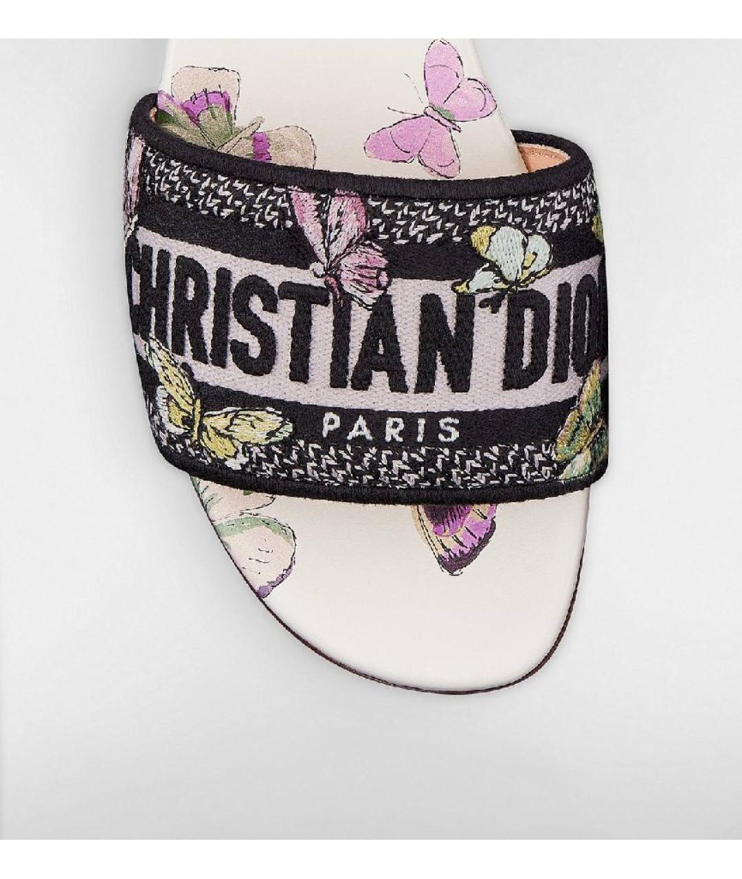 CHRISTIAN DIOR Мульти текстильные шлепанцы, фото 3