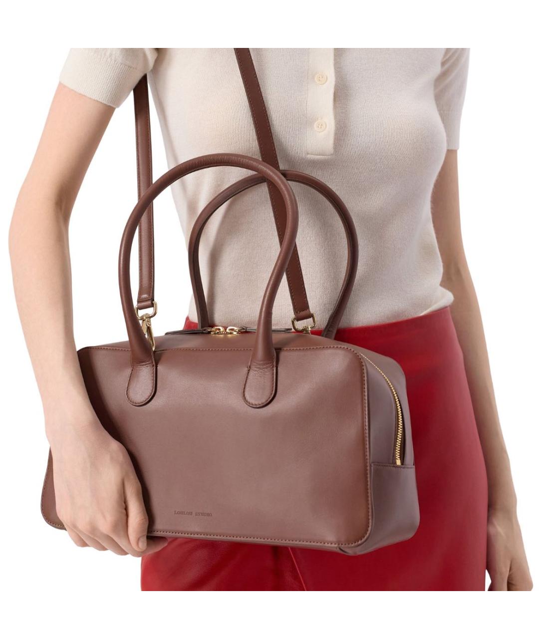 LOULOU STUDIO Коричневая кожаная сумка тоут, фото 4