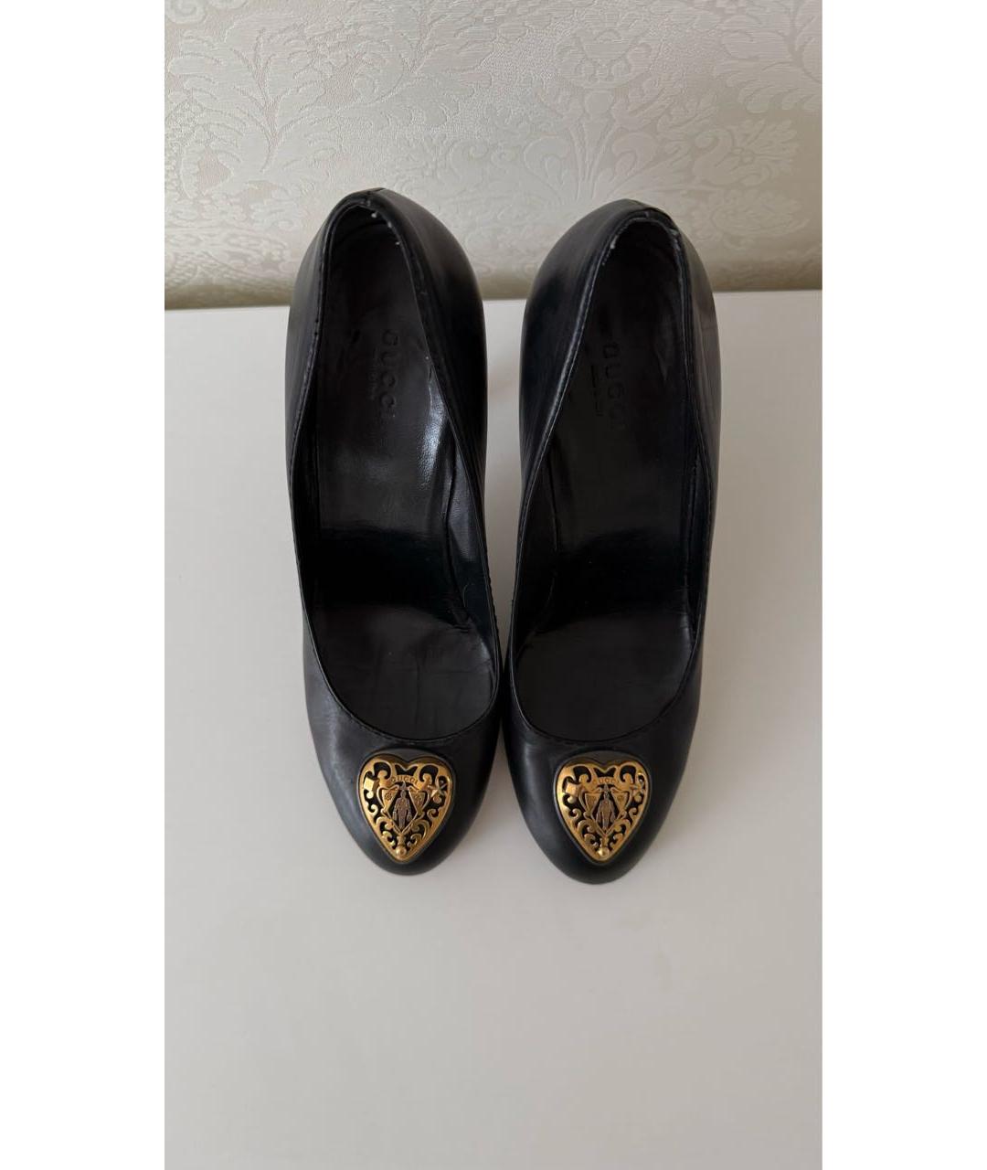 GUCCI Черные кожаные туфли, фото 3