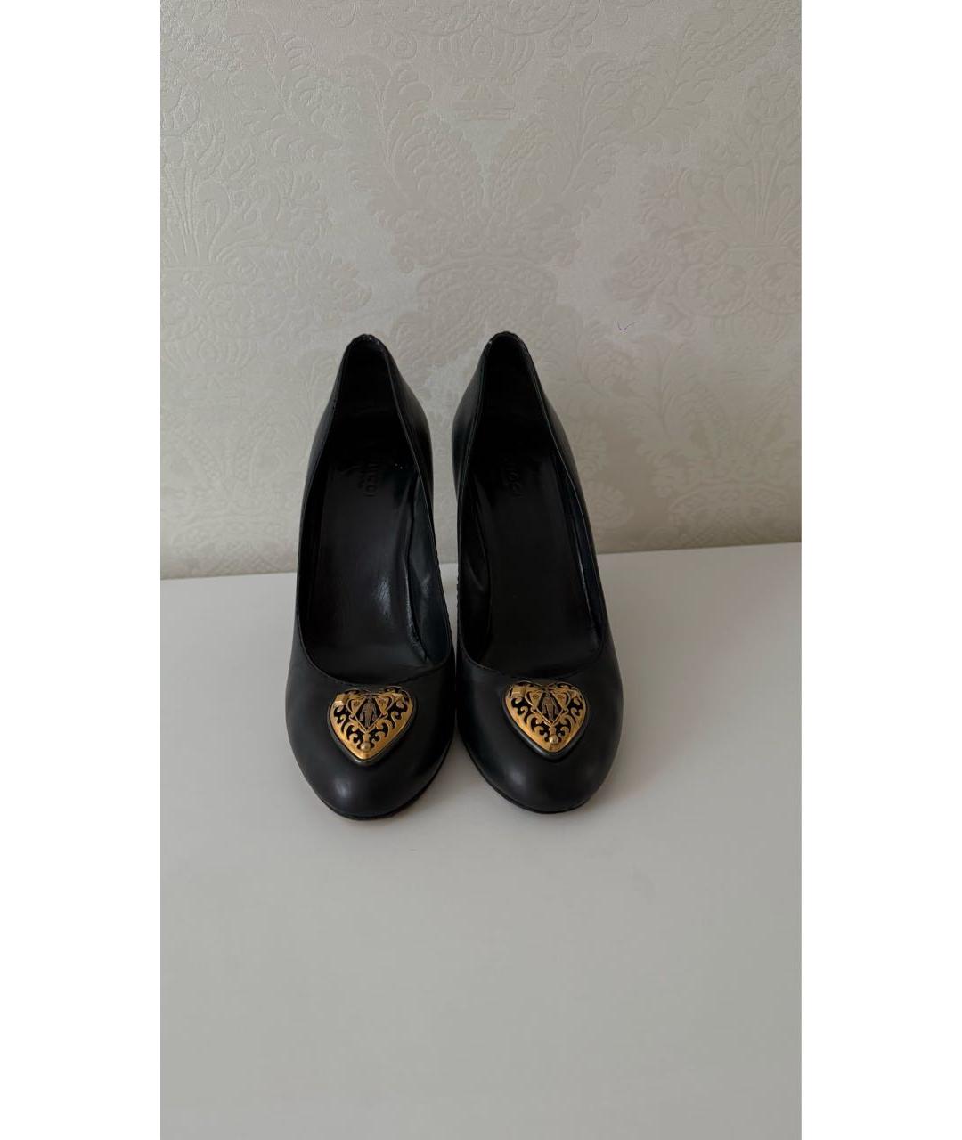 GUCCI Черные кожаные туфли, фото 2