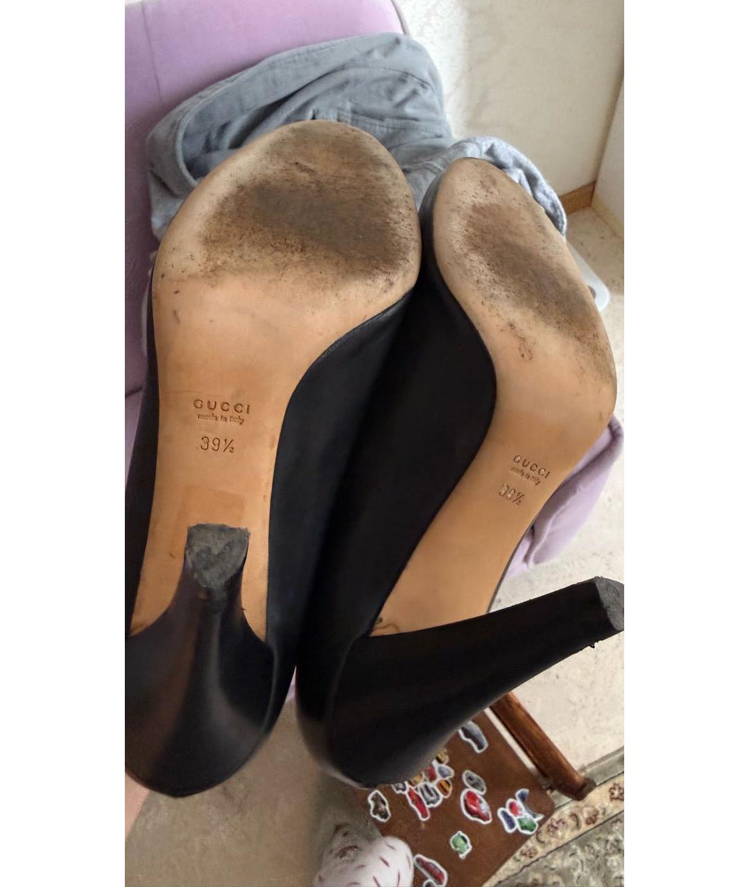 GUCCI Черные кожаные туфли, фото 6