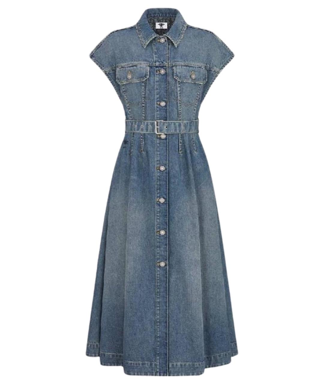 CHRISTIAN DIOR Голубое деним повседневное платье, фото 1