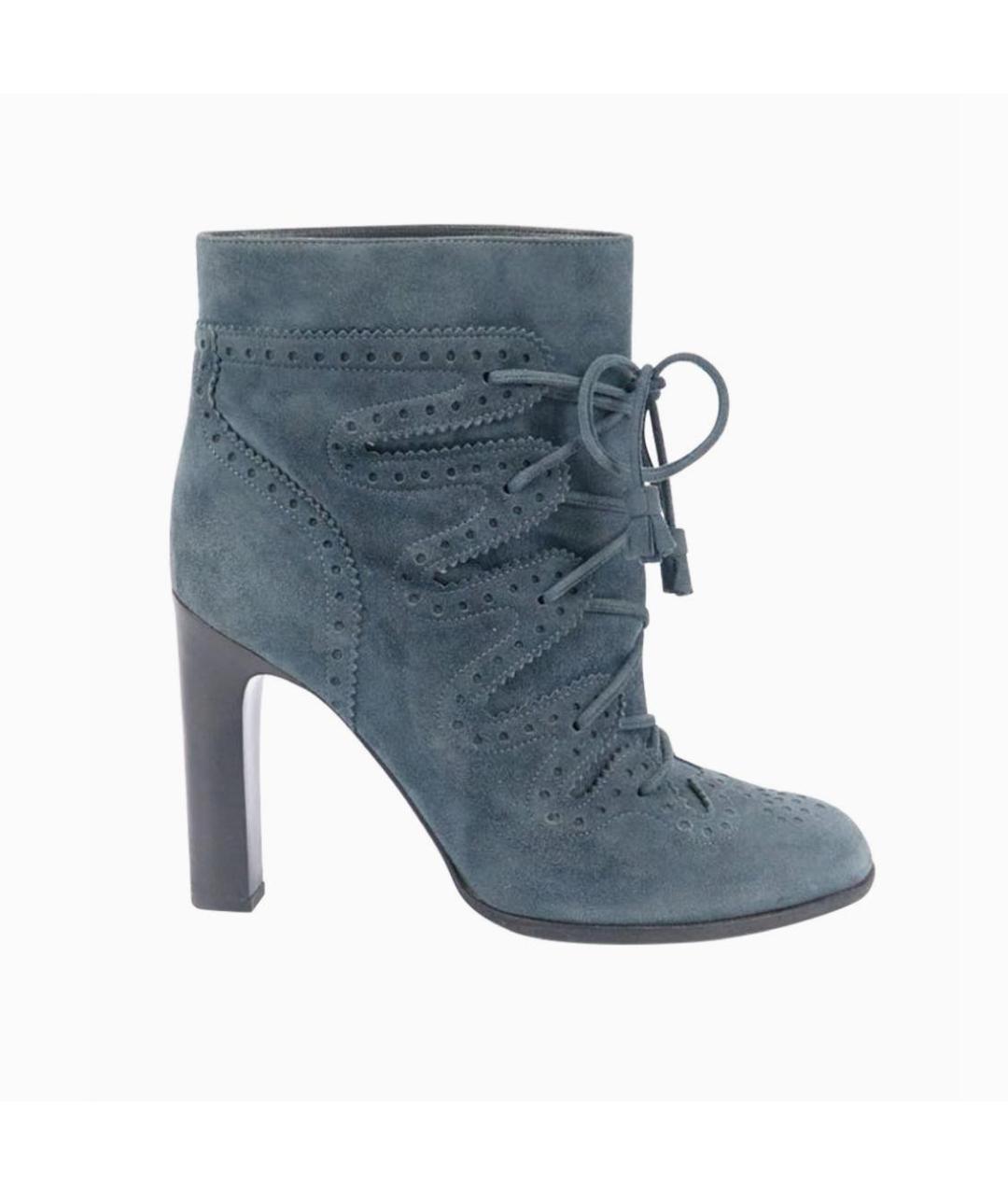 HERMES Серые замшевые ботильоны, фото 5