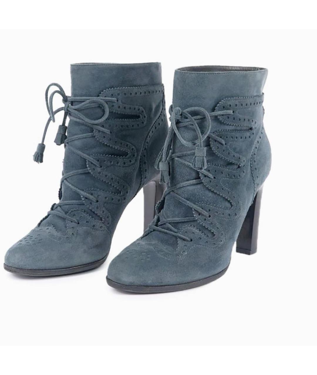 HERMES Серые замшевые ботильоны, фото 2