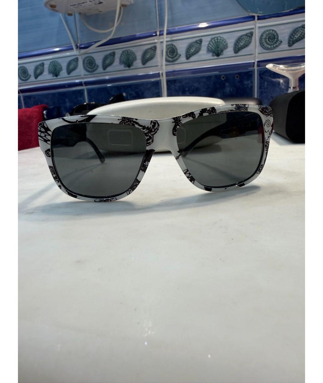 VERSACE Белые пластиковые солнцезащитные очки, фото 6