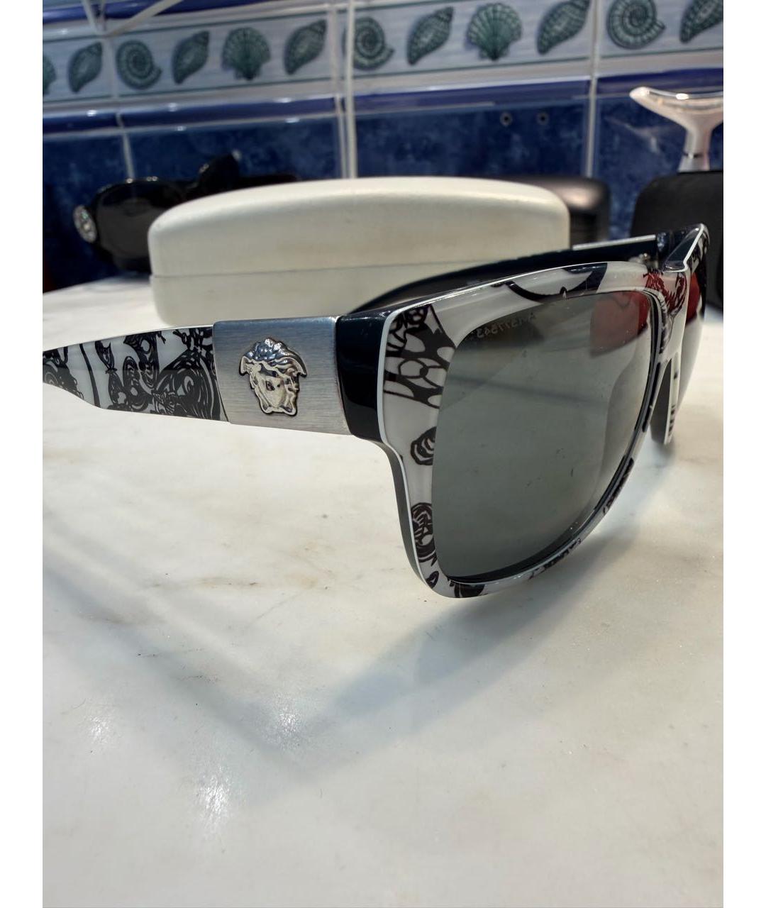 VERSACE Белые пластиковые солнцезащитные очки, фото 2