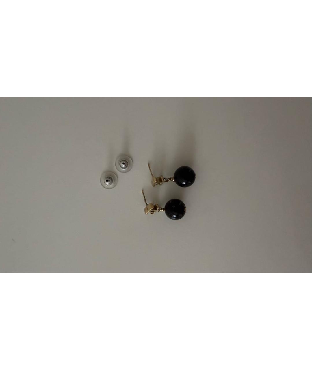 CHANEL Черные металлические серьги, фото 2