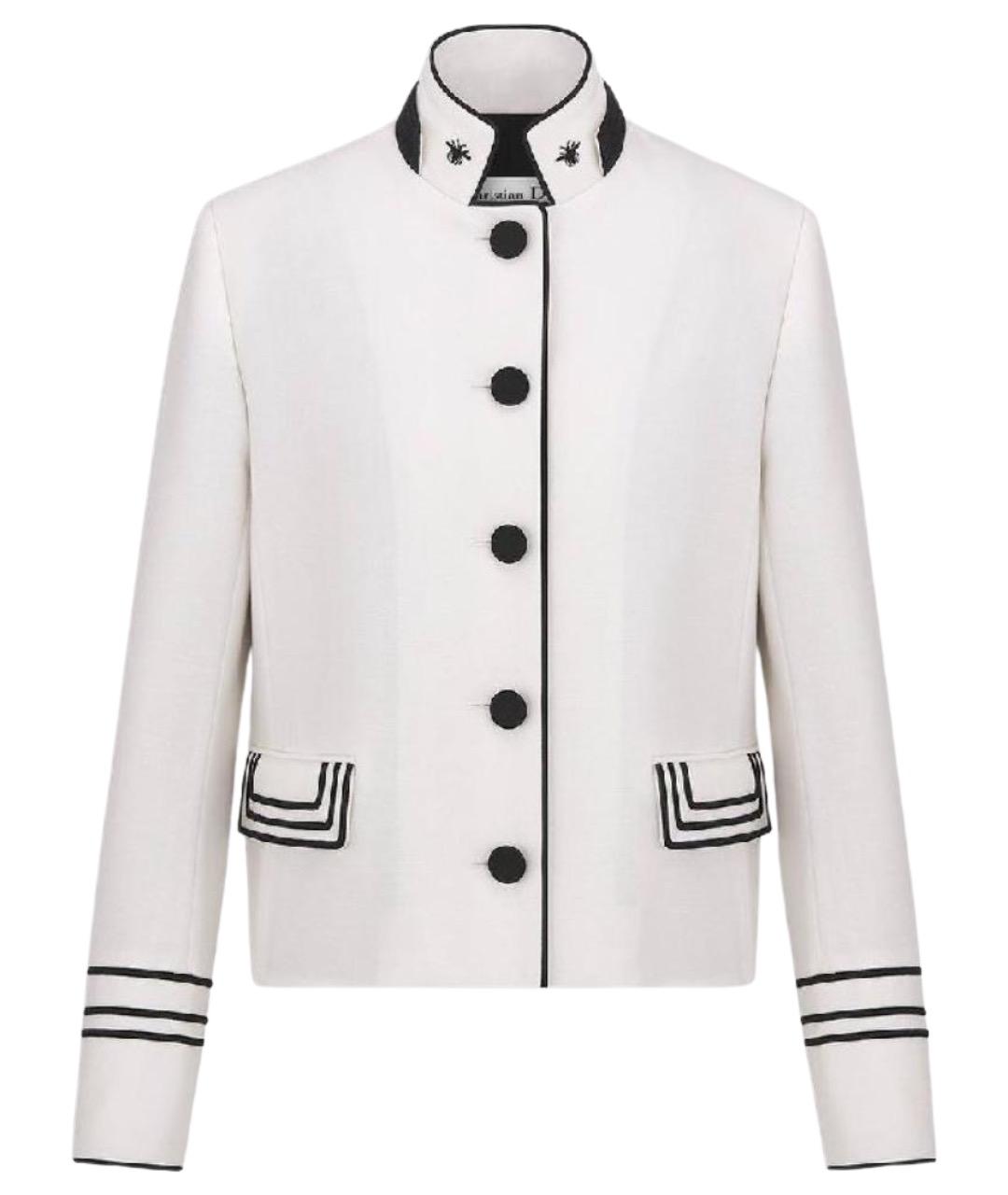 CHRISTIAN DIOR Белый шерстяной жакет/пиджак, фото 1