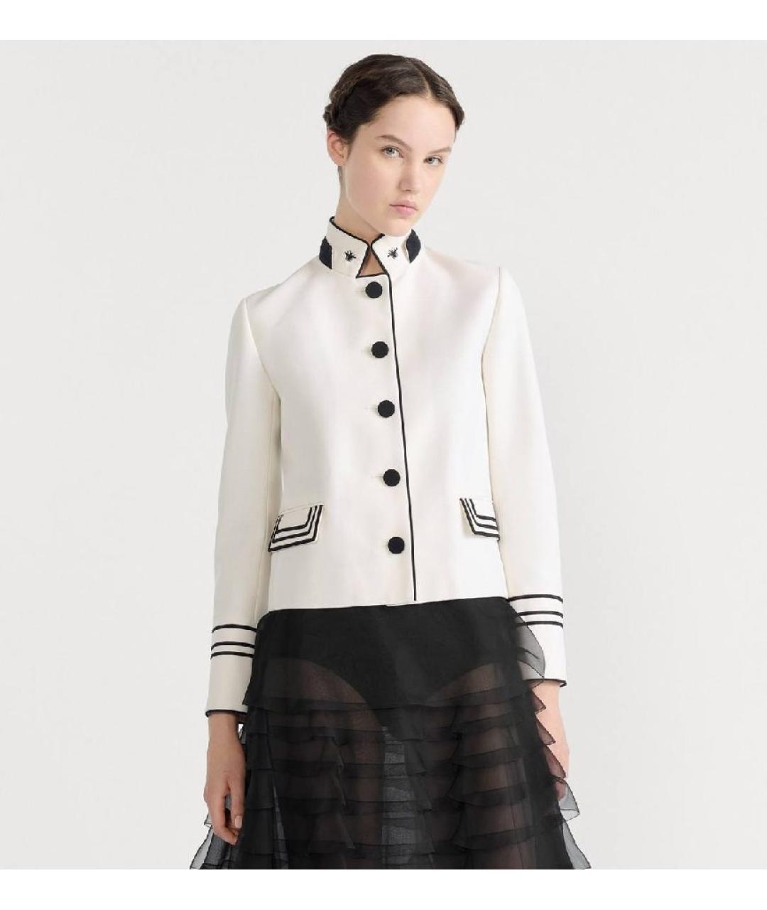 CHRISTIAN DIOR Белый шерстяной жакет/пиджак, фото 2