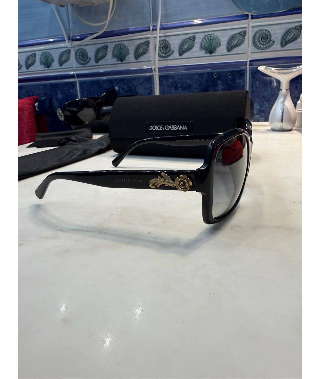 DOLCE&GABBANA Черные пластиковые солнцезащитные очки, фото 2
