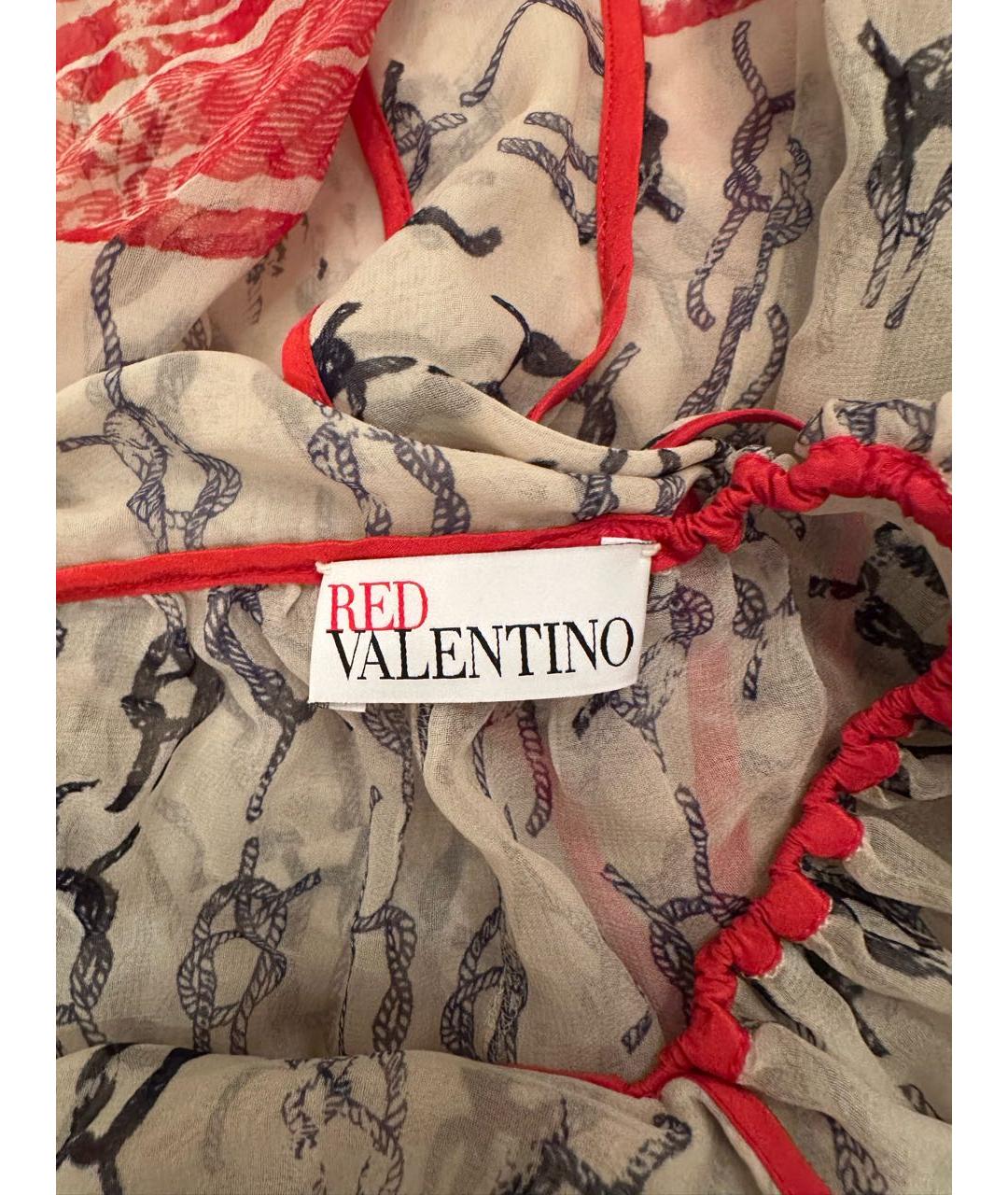 RED VALENTINO Мульти шелковая блузы, фото 3