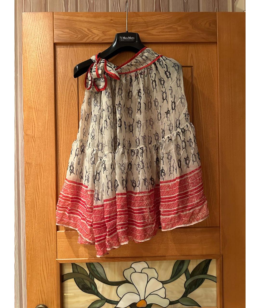 RED VALENTINO Мульти шелковая блузы, фото 6