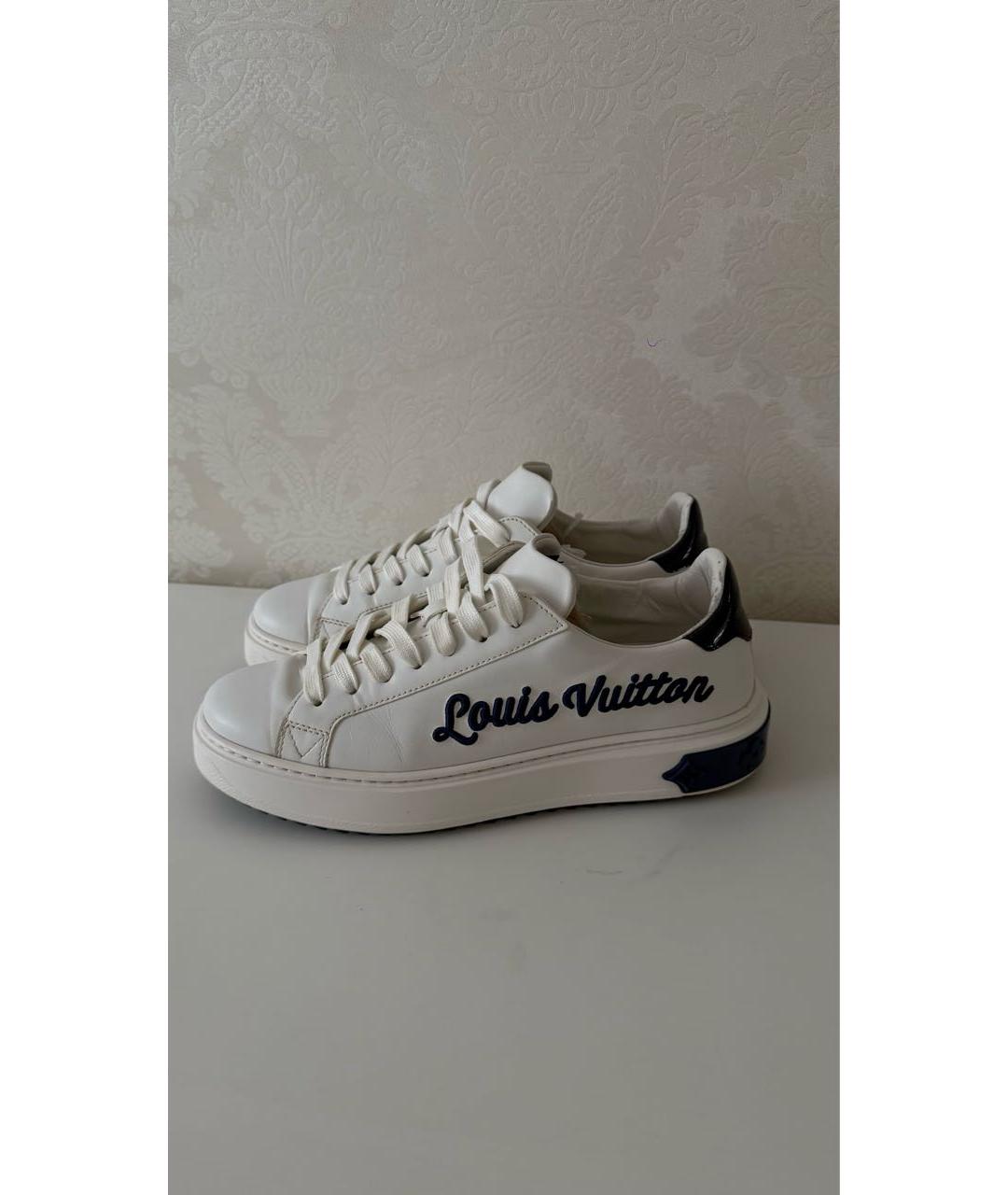 LOUIS VUITTON Белые кожаные кеды, фото 5