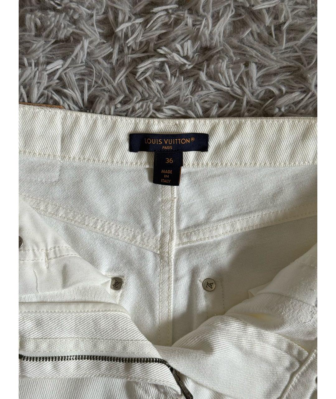 LOUIS VUITTON Белые хлопковые прямые джинсы, фото 3