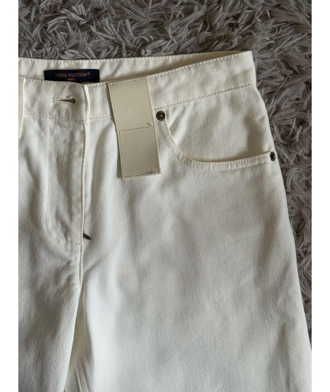 LOUIS VUITTON Белые хлопковые прямые джинсы, фото 4