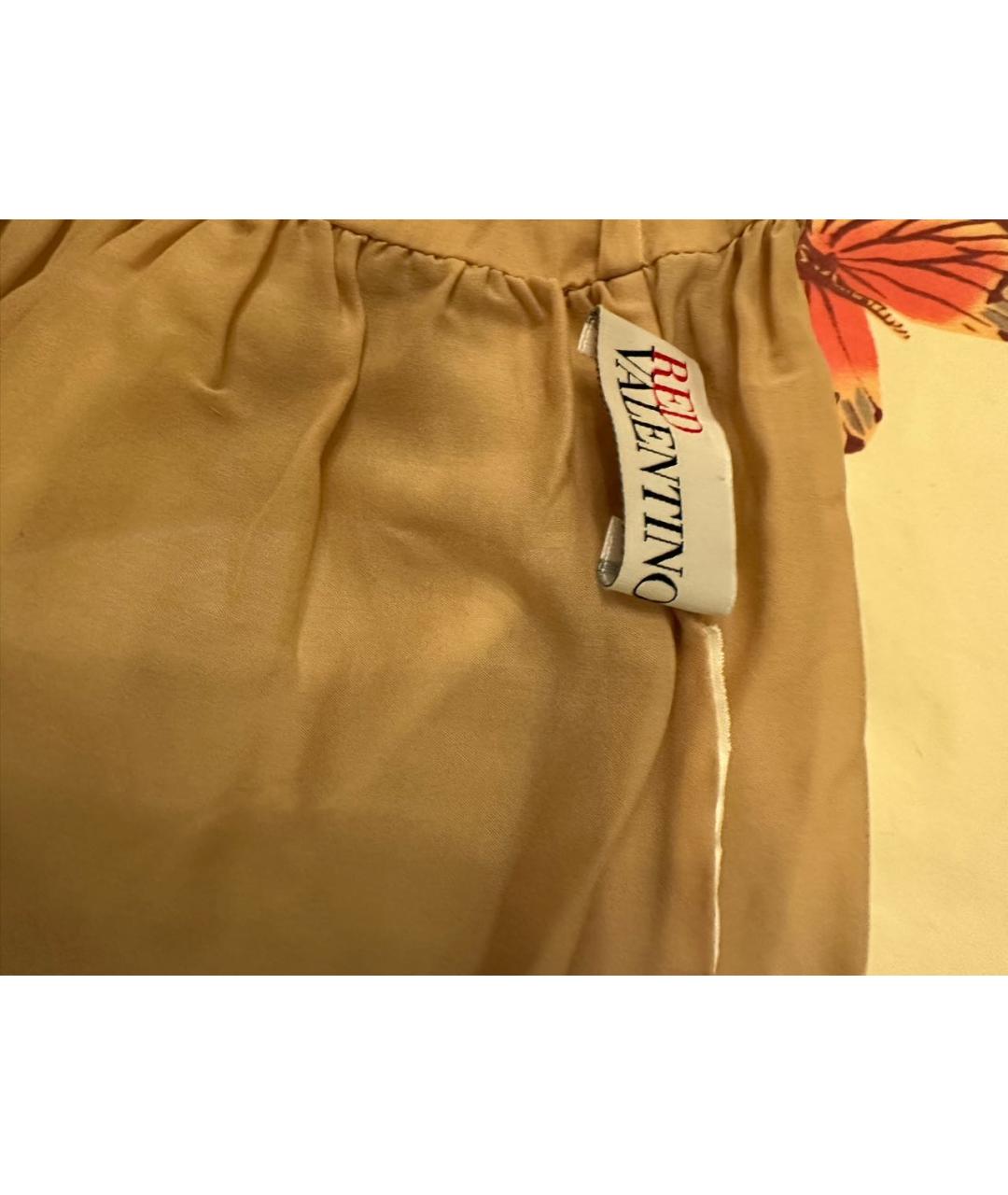 RED VALENTINO Бежевое хлопковое коктейльное платье, фото 3