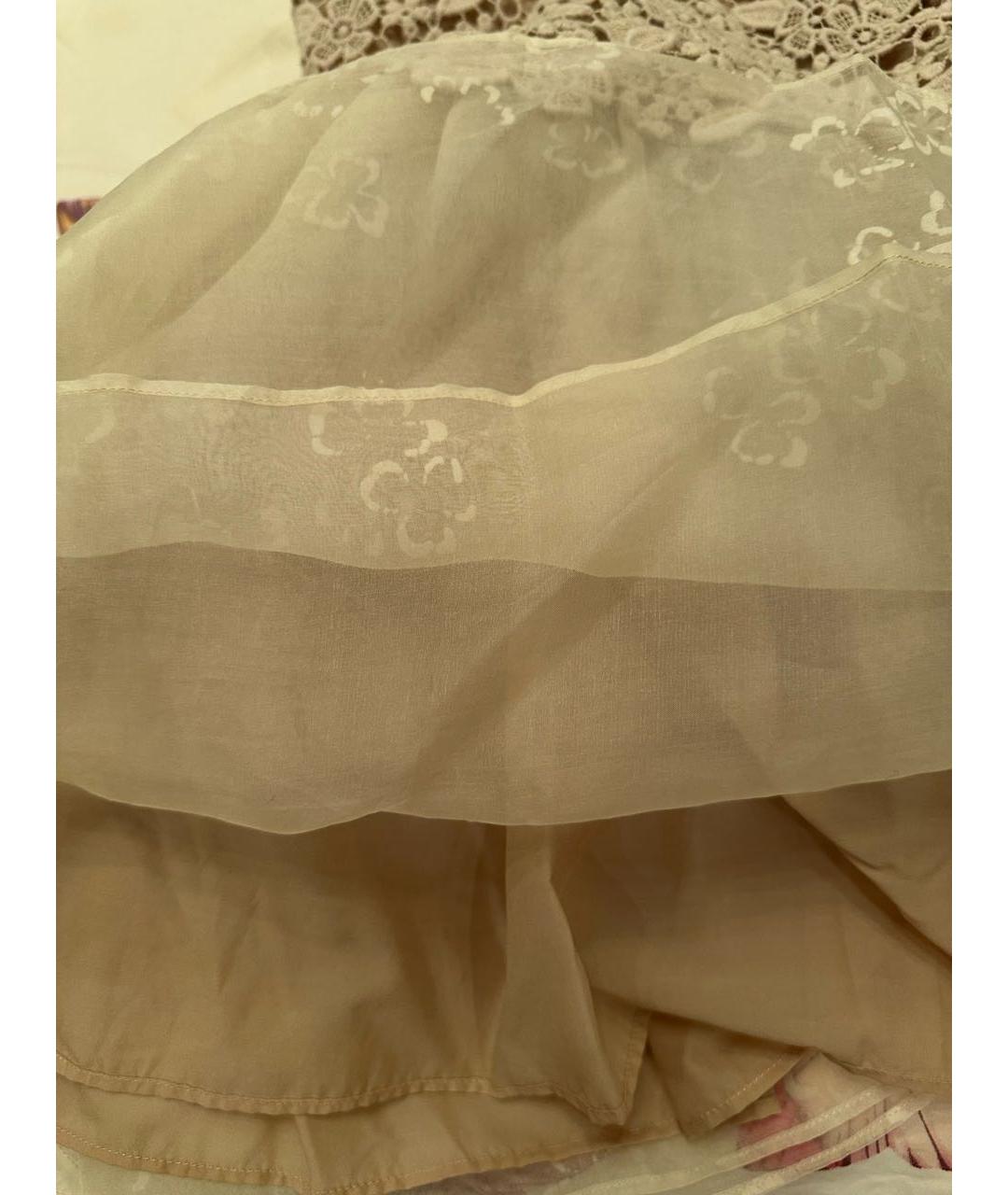 RED VALENTINO Бежевое хлопковое коктейльное платье, фото 4