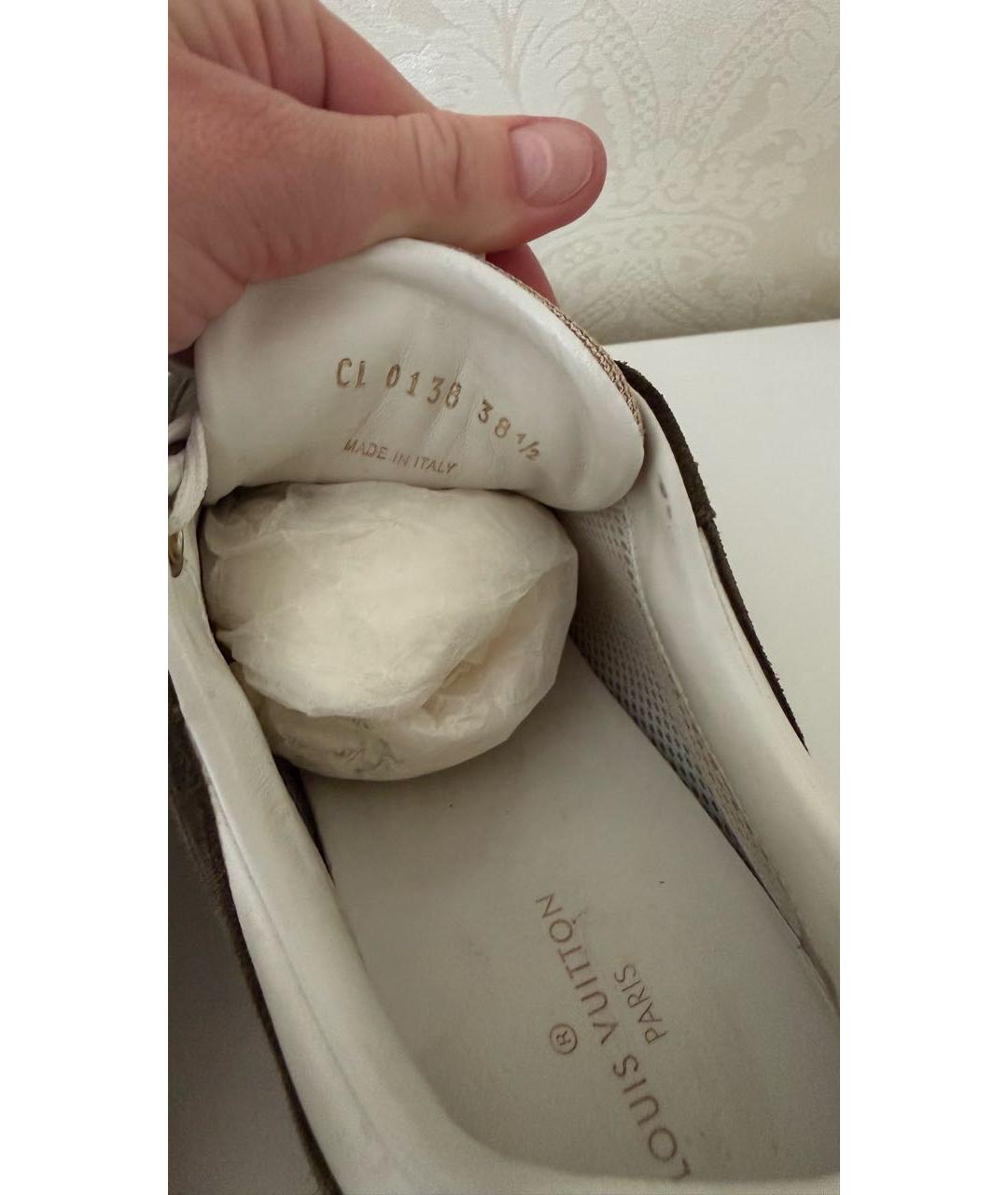 LOUIS VUITTON Хаки замшевые кеды, фото 5