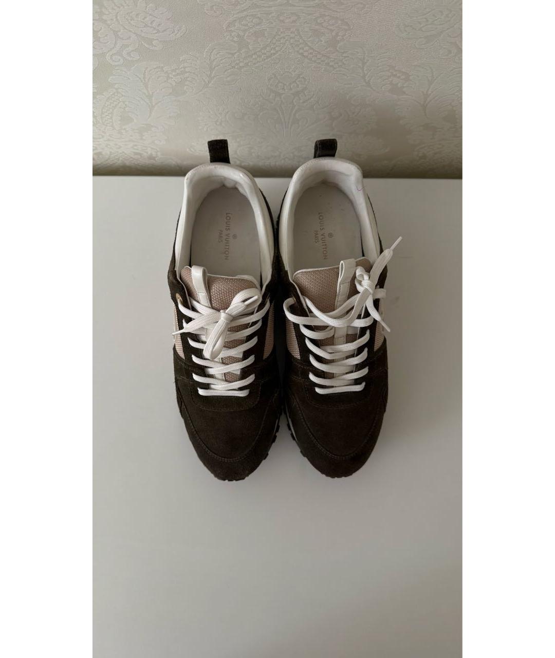 LOUIS VUITTON Хаки замшевые кеды, фото 3