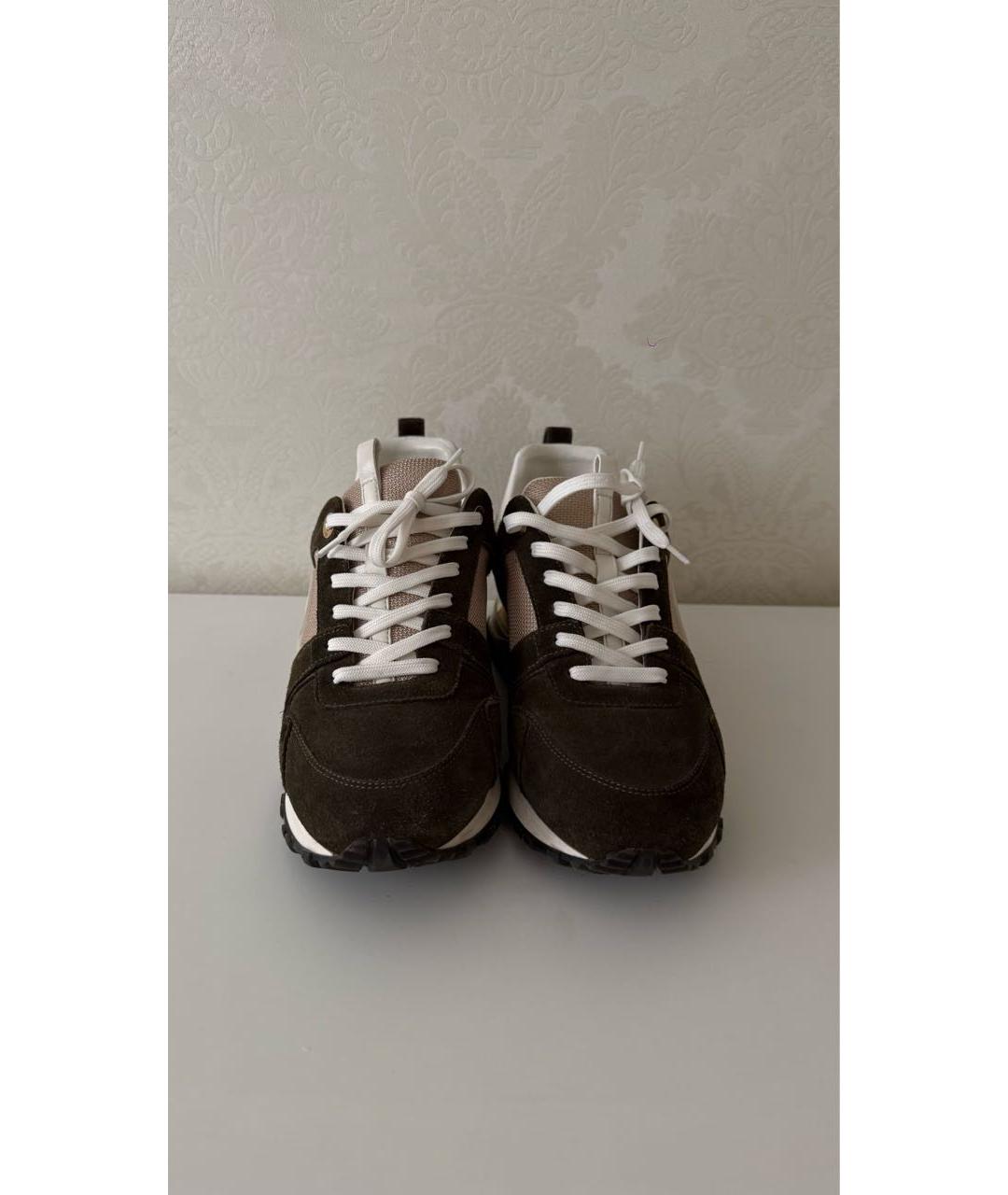 LOUIS VUITTON Хаки замшевые кеды, фото 2