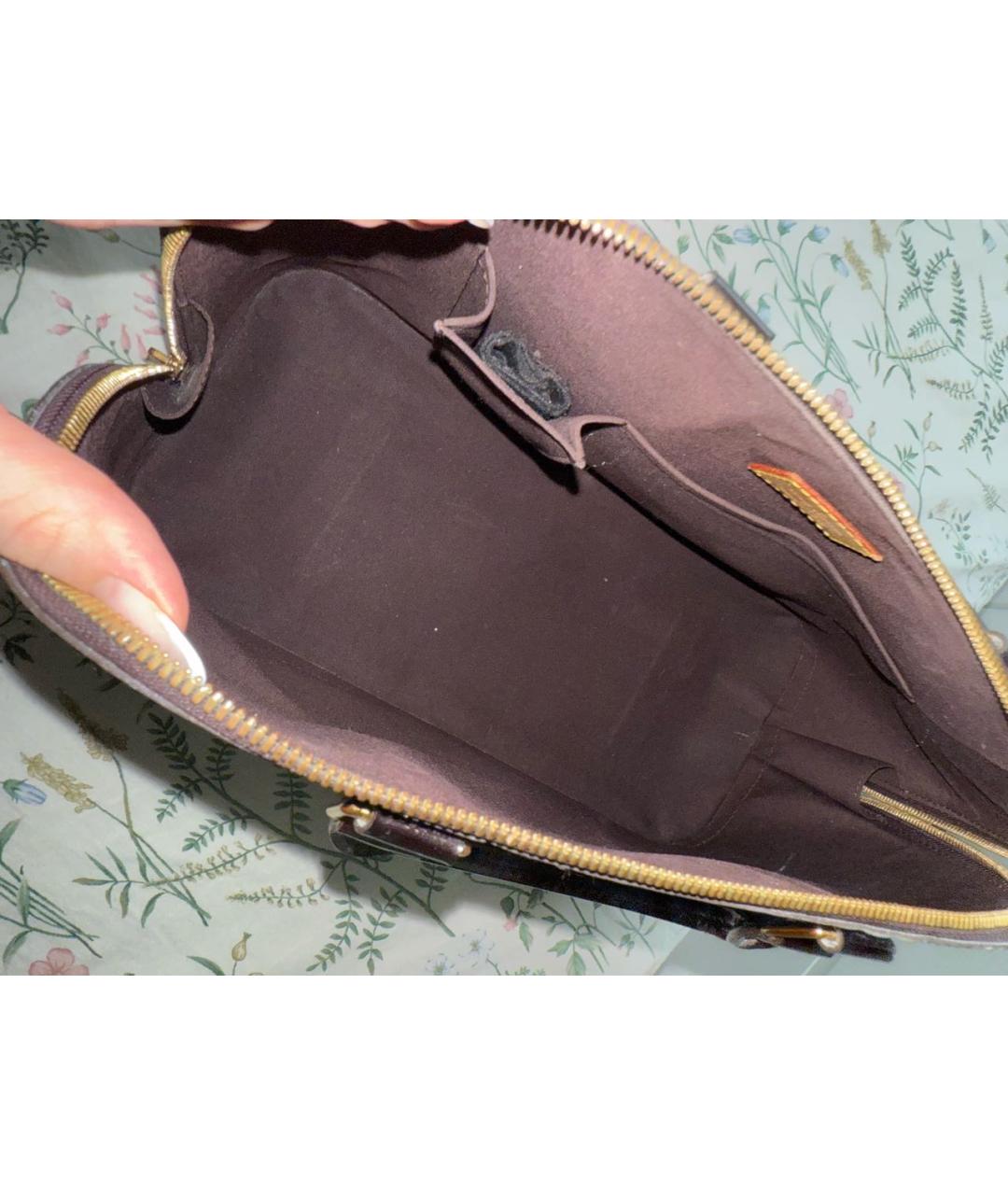 LOUIS VUITTON Бордовая сумка с короткими ручками из лакированной кожи, фото 6