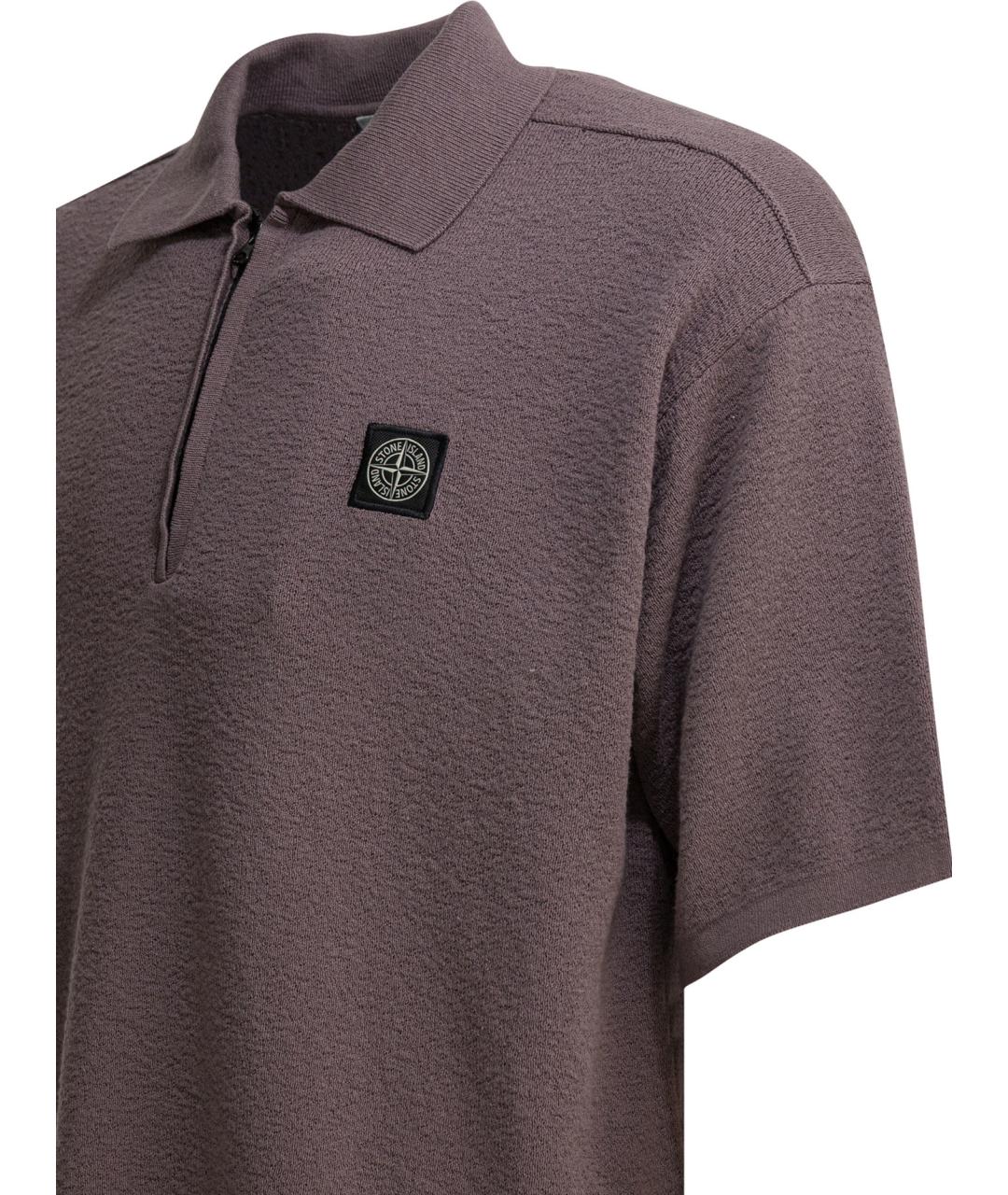 STONE ISLAND Фиолетовое хлопковое поло с коротким рукавом, фото 3
