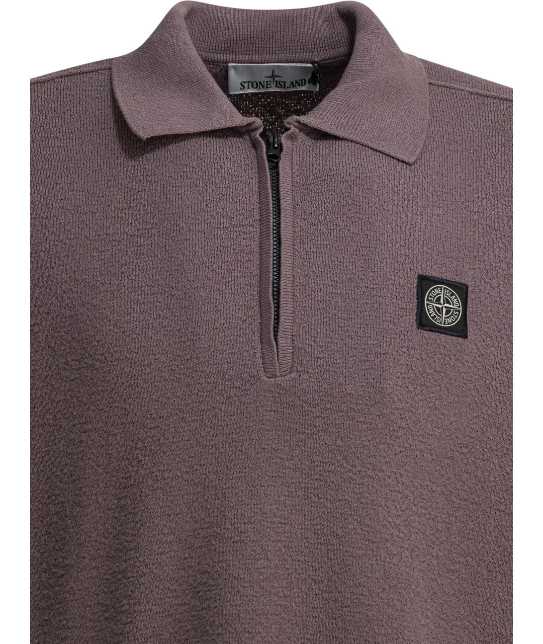 STONE ISLAND Фиолетовое хлопковое поло с коротким рукавом, фото 2