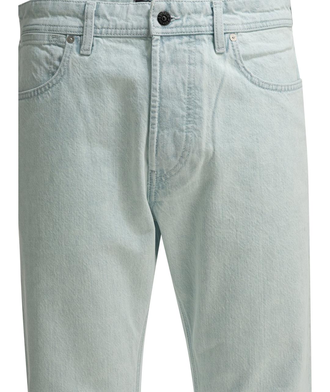 STONE ISLAND Голубые хлопковые прямые джинсы, фото 2