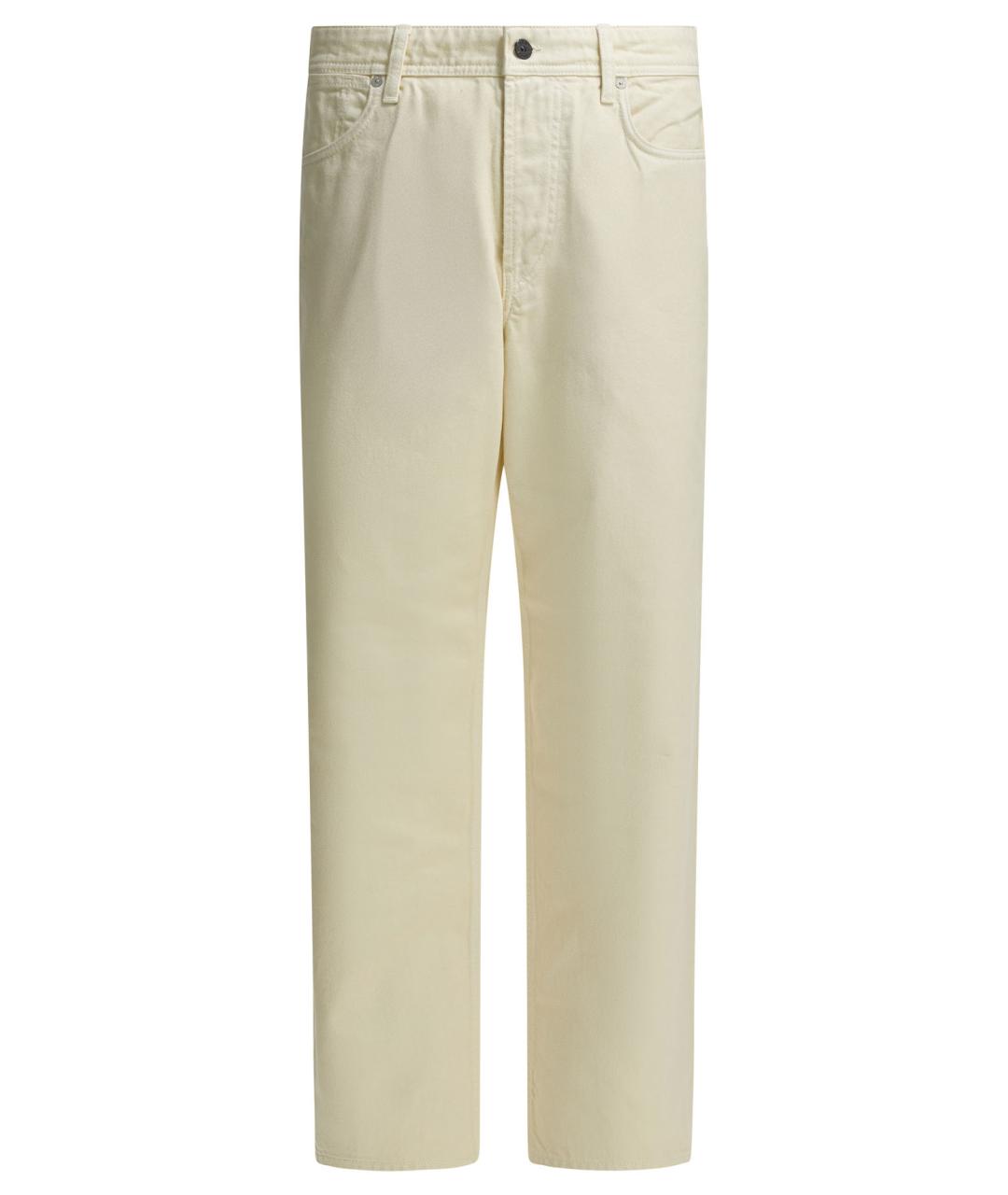 STONE ISLAND Бежевые хлопковые прямые джинсы, фото 1