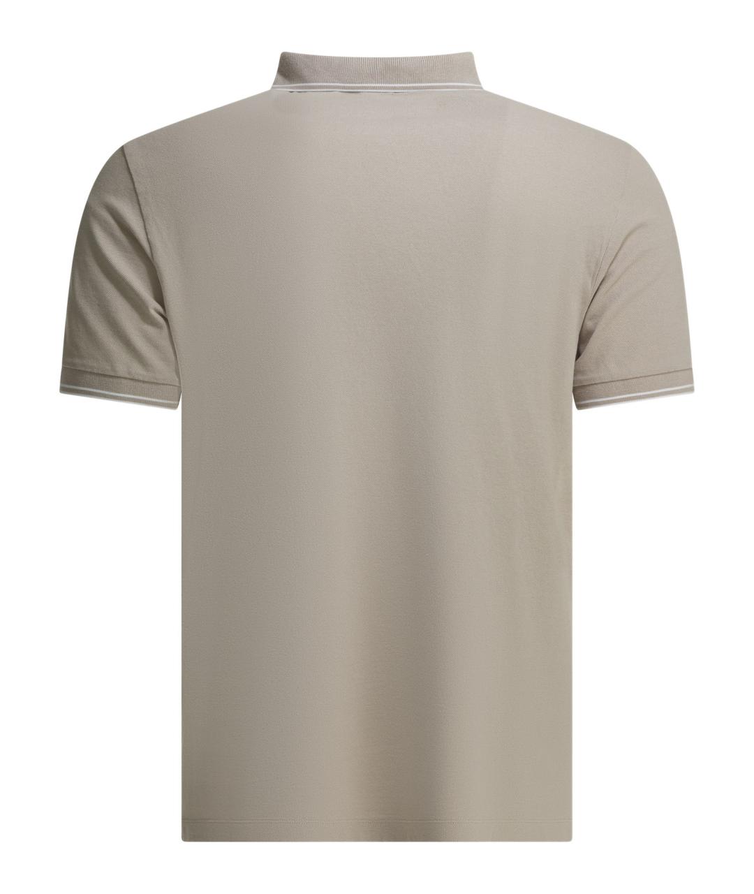 STONE ISLAND Серое хлопковое поло с коротким рукавом, фото 2