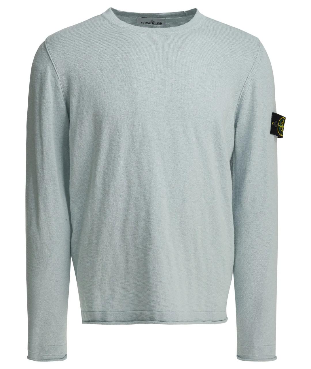 STONE ISLAND Голубой хлопковый джемпер / свитер, фото 1