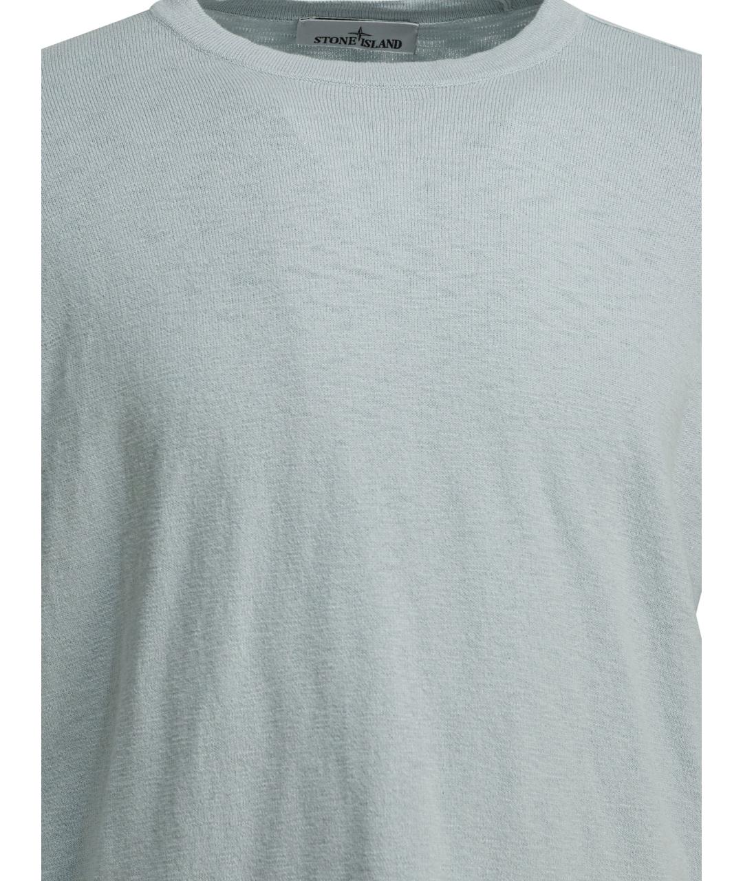 STONE ISLAND Голубой хлопковый джемпер / свитер, фото 3