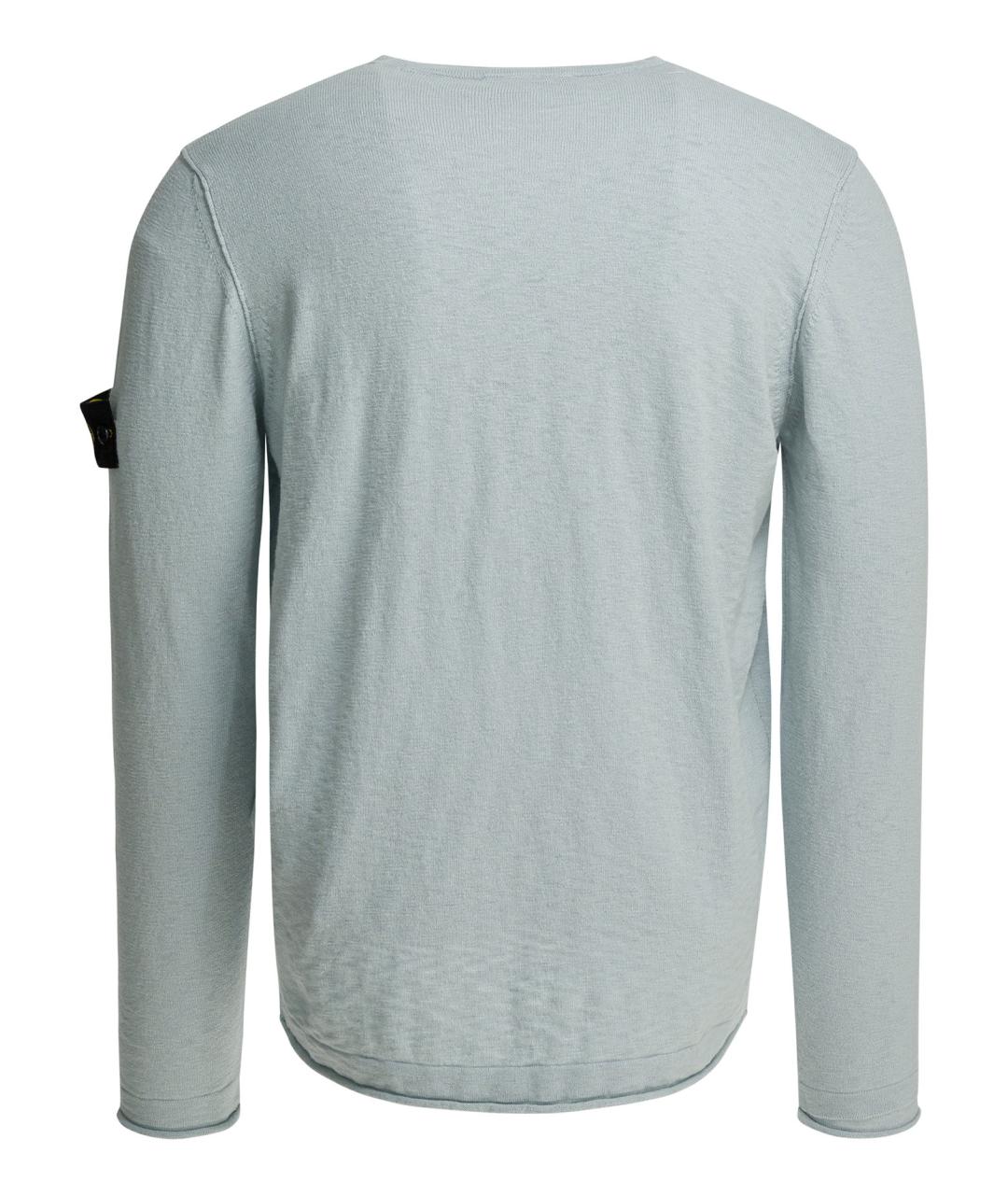 STONE ISLAND Голубой хлопковый джемпер / свитер, фото 2