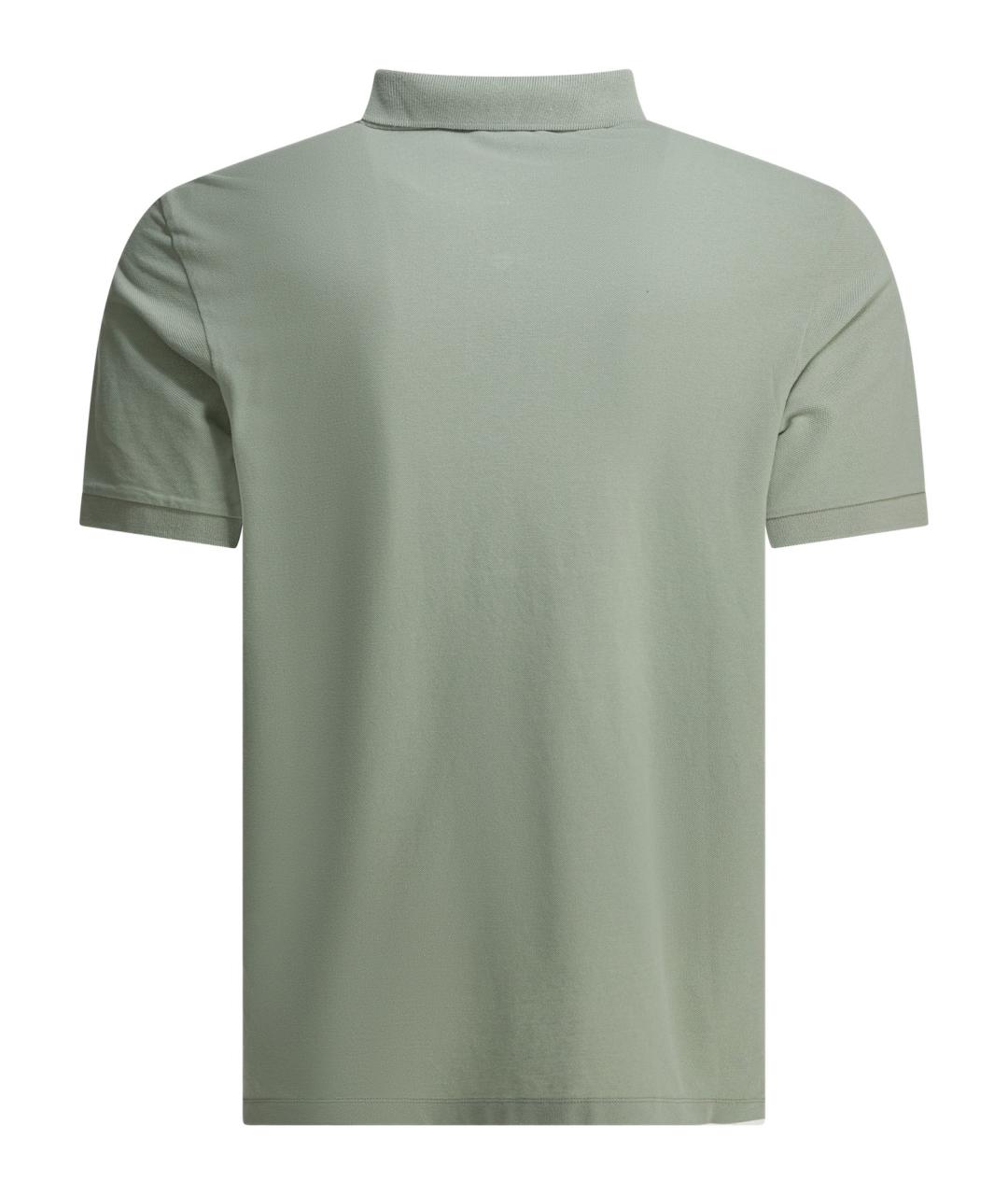 STONE ISLAND Зеленые хлопковое поло с коротким рукавом, фото 2