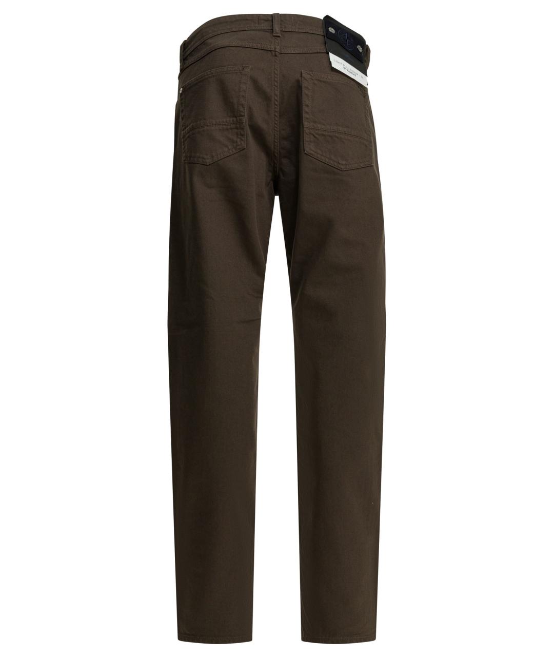 STONE ISLAND Коричневые хлопковые прямые джинсы, фото 2